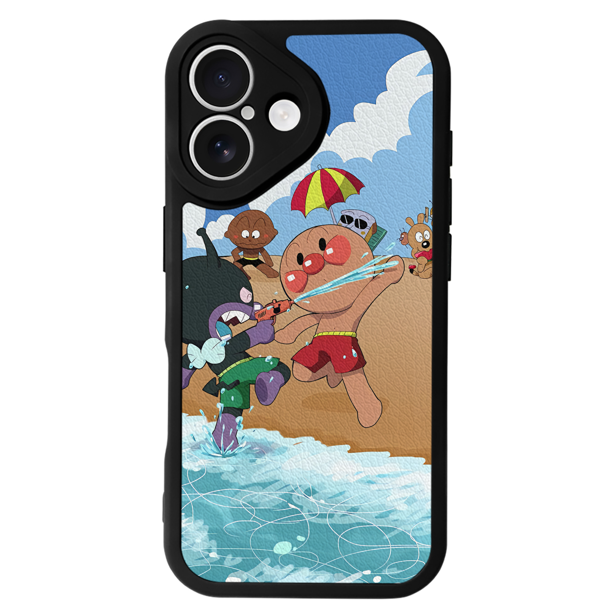 （画像用） アンパンマン Anpanman 【iPhone 16シリーズ対応】シリコンスマホケース（レザー調） 材質：シリコン